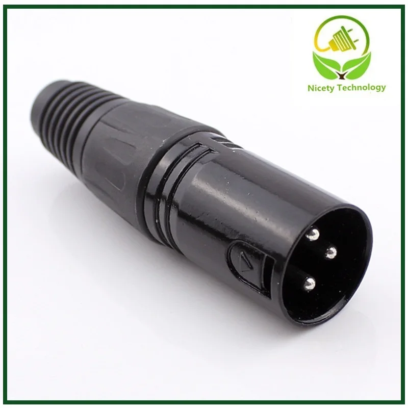 

XLRM plug/connector can be weld for DIY E-bike battery spare part 3Pins black XLR connector Microphone connector MIC Adapter
