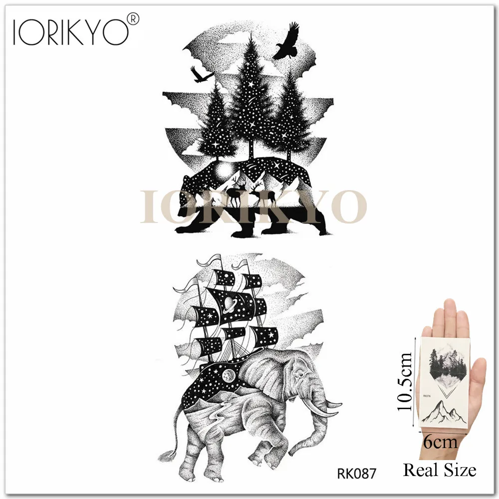 IORIKYO Сексуальная черная холм временная татуировка для женщин тело рука наклейки