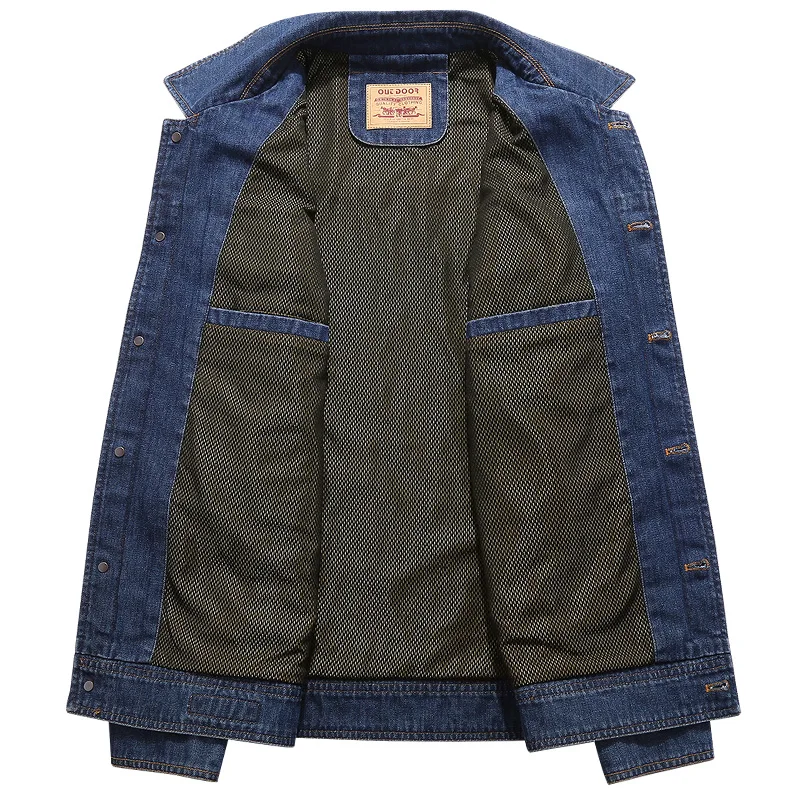 YIHUAHOO куртка мужская размера плюс 4XL 5XL Повседневная Весенняя Осенняя брендовая джинсовая куртка в ковбойском стиле с несколькими карманами Карго джинсовая куртка мужская BBZD-3219