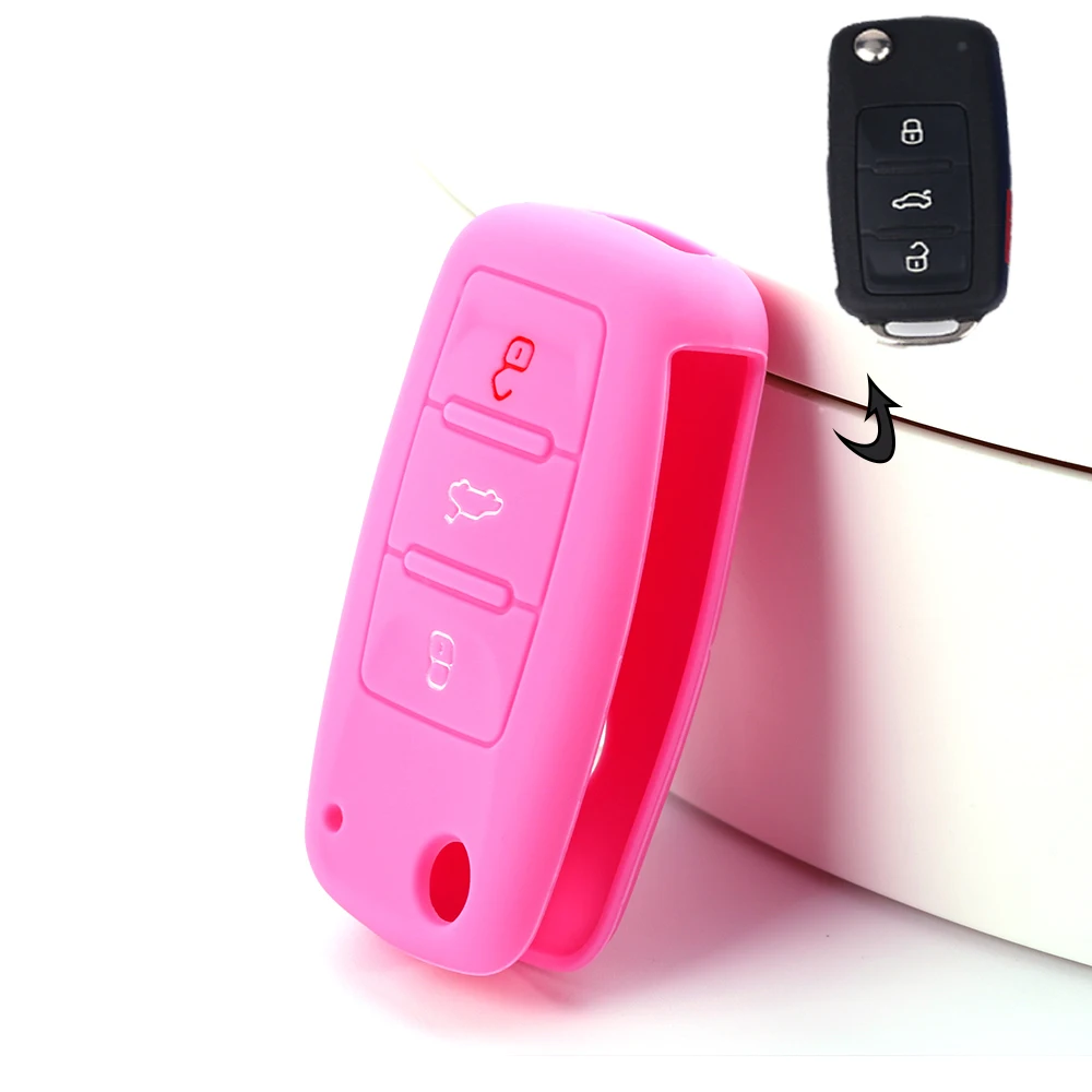 

2019 trend product Car Key Case Luminous Silicone Remote Carkey Cover Shell for Polo Golf 4 5 6