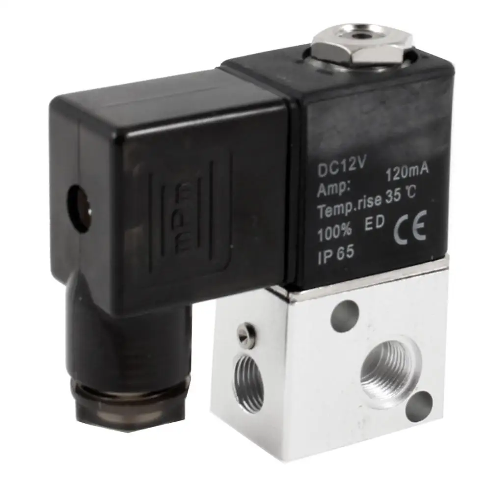 DC 12V 120mA Direct Action 2 Position 3 Way Solenoid Valvein Valve