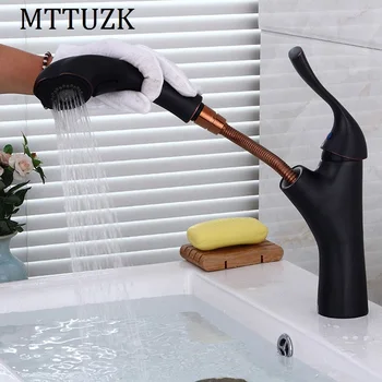 

MTTUZK Oil Rubbed Brashed Bronze Pull Out Faucet Basin Faucet Kitchen Faucet Sink Mixer Faucet Hot Cold Mixer Taps Basin Crane