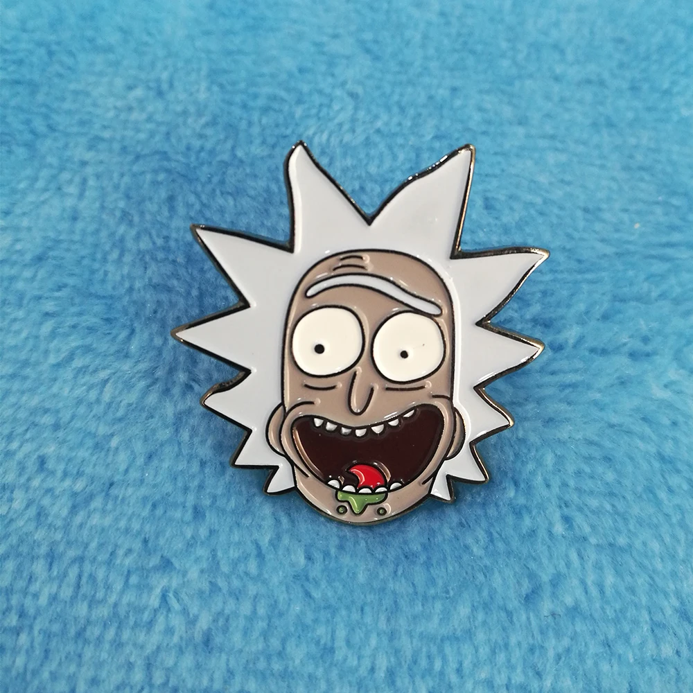 Rick from Rick and Morty soft enamel pin Badge Lot of 2-in Pins