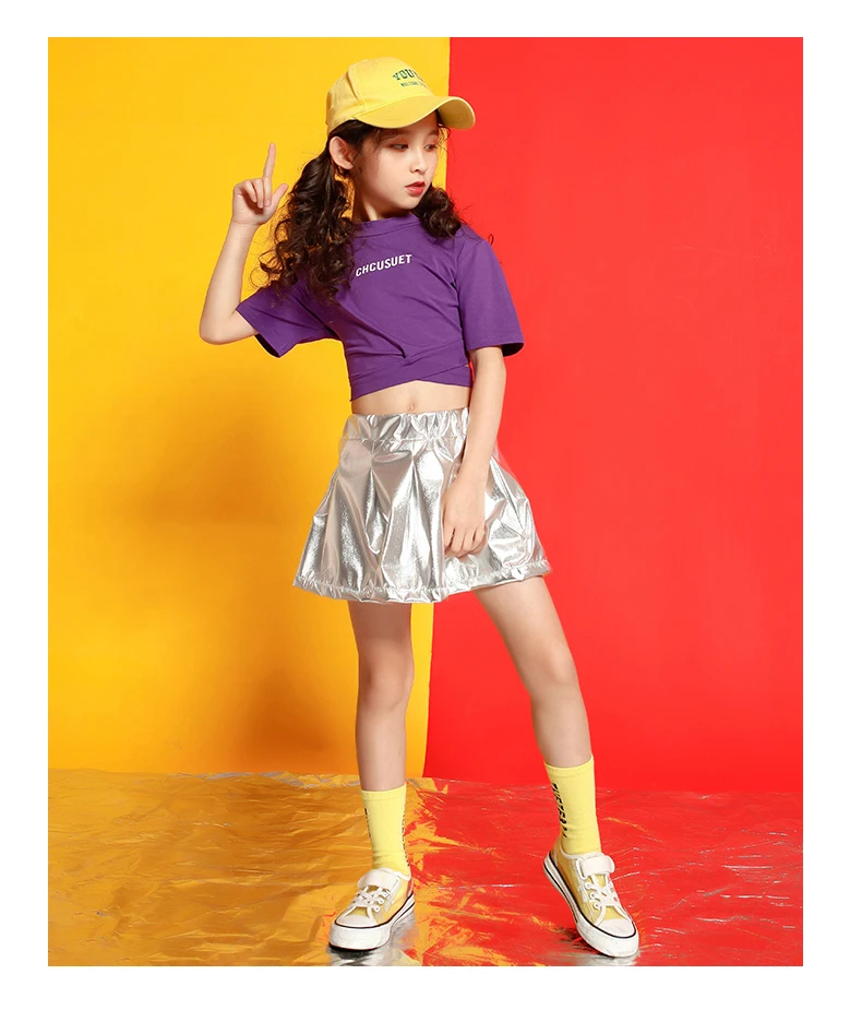 Girls boutique outfits 4 6 8 10 123 14 16 18 Years hip hop T shirt dance costume kids jazz Summer baby girls clothing set (8)