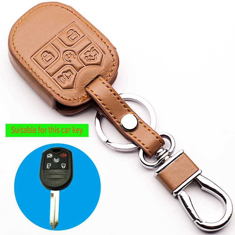 For Ford Explorer 5 Transponder Key L21 High Quality Leather Car Key