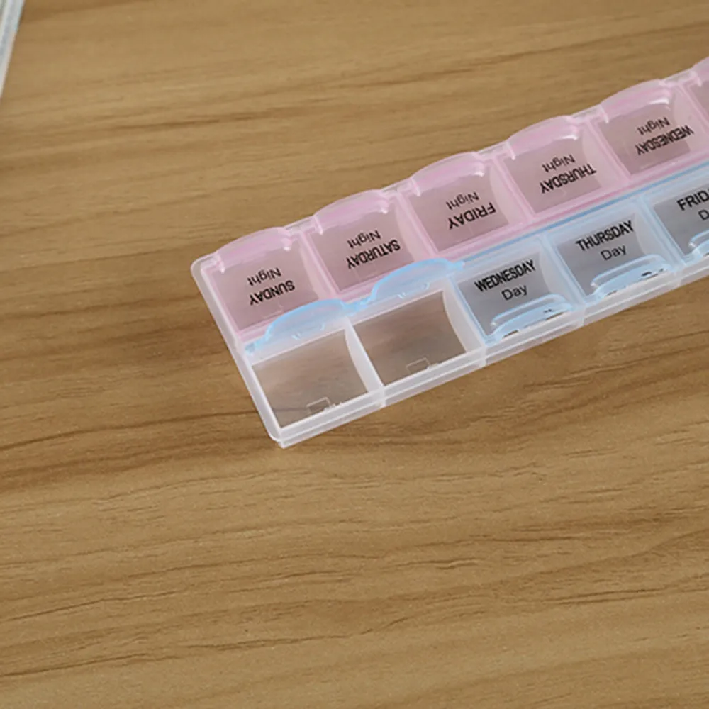 HAICAR 14 сетка 7 дней коробка для таблеток медицинский диспенсер для таблеток Органайзер Для еженедельного хранения чехол для AM PM горячий портативный пластиковый комплект домашнего использования