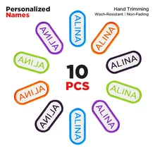 DIY детские нагрудники аксессуары персонализированные названия наклейки сшитые дети ткань и сумка имя палочка новорожденный Кормление нагрудник ткань вышивка BCX02