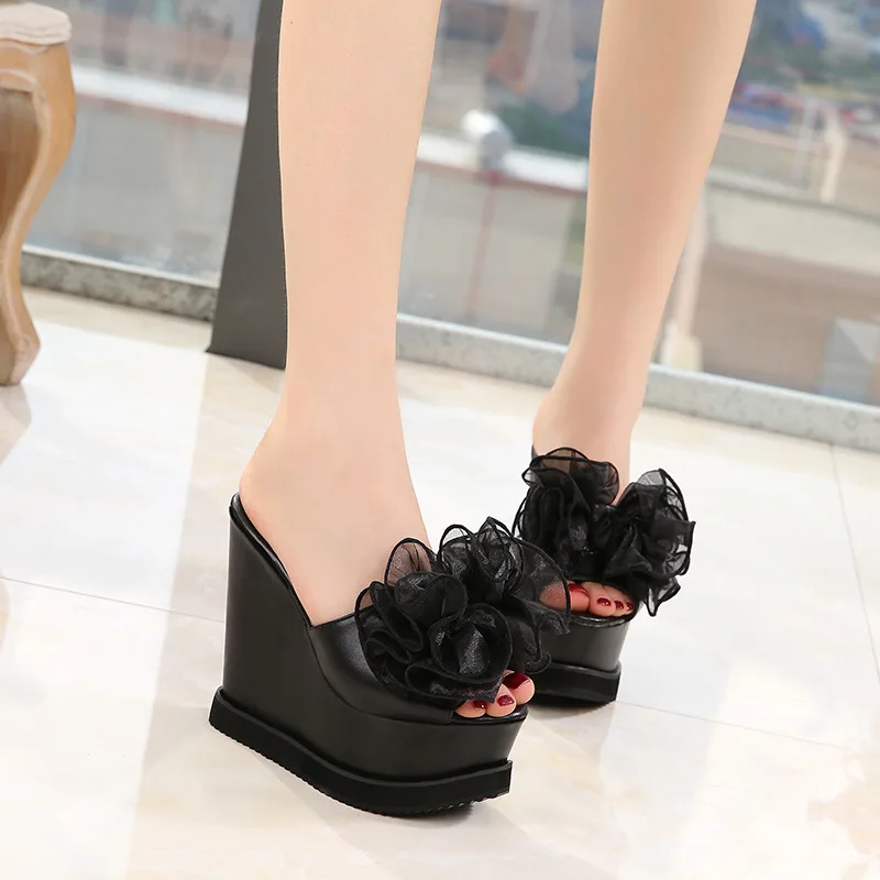 Ltarta женская обувь для ночного клуба обувь для подиума обувь на высоком каблуке; сезон весна и новые летние 15 см сандалии в виде маффинов ZYW-137-42