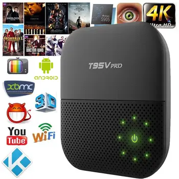 

5pcs/lot dhl express free T95V PRO 3G+32G Android 6.0 TV box Octa Core S912 2.4G&5G wifi 1000M LAN KD preinstalled
