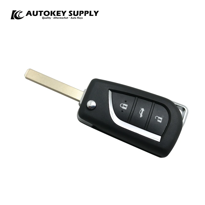 Компания autokey Supply Завод прямых продаж. Для Toyota Corolla модифицированный 3 кнопки дистанционного флип-ключа 433 МГц(2007-2013) Автомобильный ключ. AKTYC412