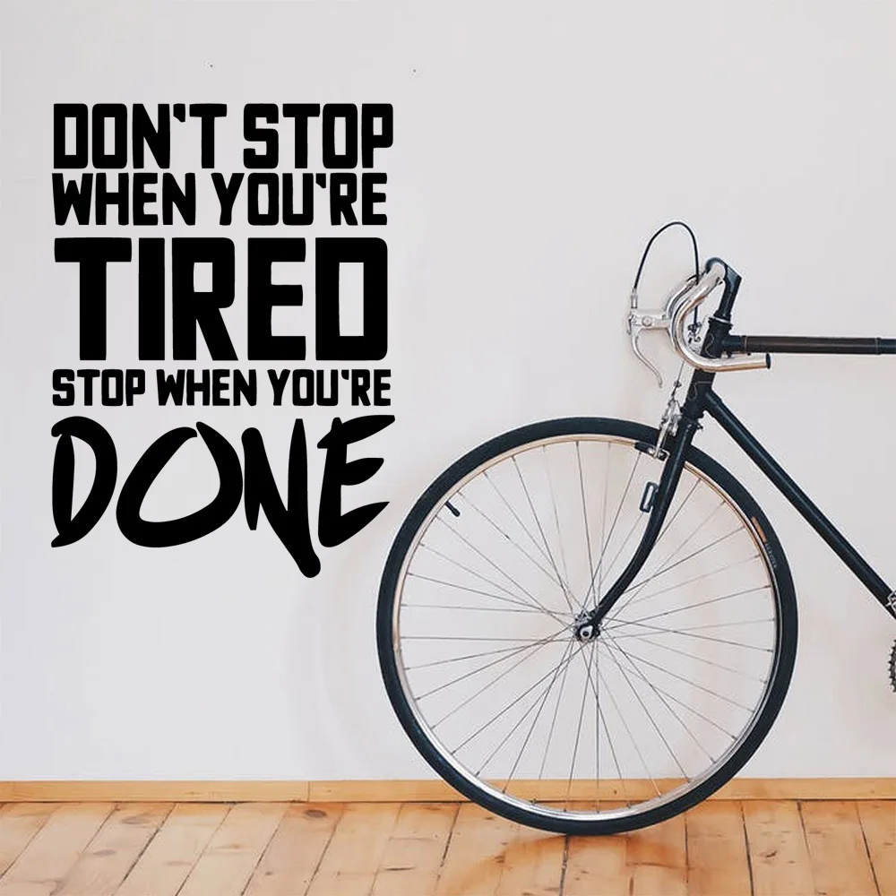 

Creative don't stop when you're tired Wall Sticker Pvc Removable For Bedroom Decoration Wall Decal Home Decor