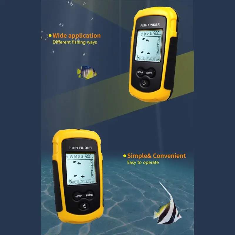  PDDHKK Portable Wired Fish Finder Sonar Alarm Fishfinder Echo Sounder 0.7-100M Sonar Sensor for Out