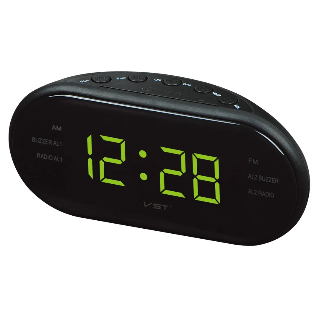 

Multifunction LED Display Digital Alarm Clock 24 Hours Electronic Snooze Desktop Desk Timer FM AM Radio Alarm Snooze Clocks