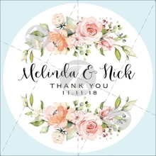 100 шт., 3-7 см, индивидуальный заказ, розовые цветы свадебные наклейки, конфеты коробки для подарков этикетки