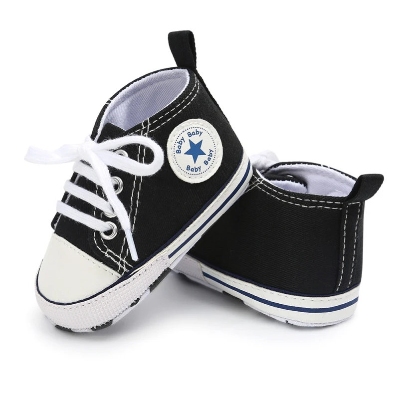 Toddler Kids Boys Girls Shoes Spring /autumn Canvas Sneakers High Top Lace Up Baby Shoes Casual First Walkers