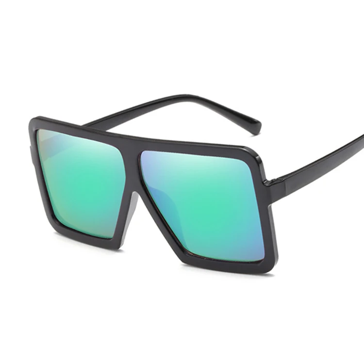 Женские квадратные солнцезащитные очки для женщин стиль Солнцезащитные очки фирменный дизайн женские очки с крупной оправой для уличных оттенков очки Oculos - Цвет линз: BlackGreen