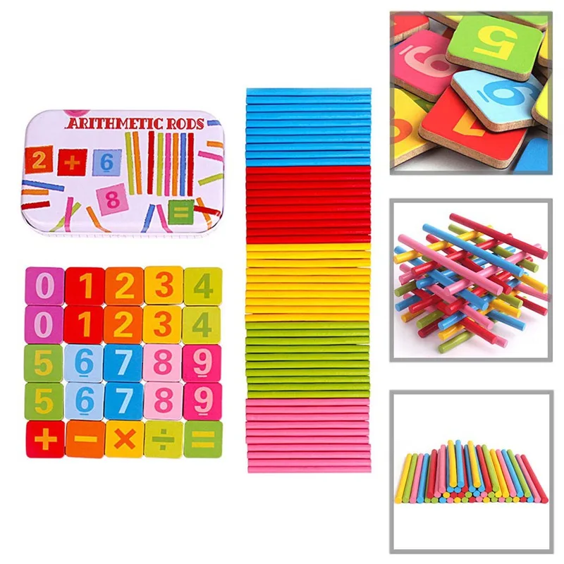 Wooden Counting Sticks Mathematical Rod Gift 100PCS//LOT Baby Education baby Toys