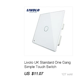 Livolo UK standard 4 банда настенный светильник сенсорный выключатель, interupter AC 220-250 V, белый/черный/золотой стеклянная панель, VL-C304-61/62/63