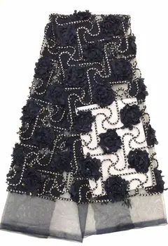 

Jolin-7.4107 embroidered Mesh Tulle fabric Factory price sequins Nigerian lace fabrics