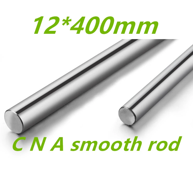 2pcs 3D printer rod shaft WCS 12 mm linear shaft L 400 mm chrome plated linear motion guide rail round rod Shaft for cnc robot