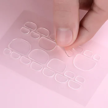 

24pcs Transparent Special Invisible Traceless Strong Viscosity Toenail Sticker Girls Fashion Toenail Jelly Double-sided Adhesive