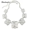 Shineland 2022 New Arrival Choker Necklace Fashion Women Trendy  Flower Chunky Chains Statement Necklace Ethnic Jewelry ► Photo 1/6