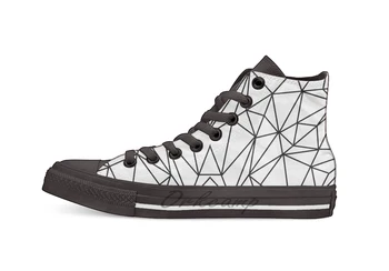 

Geometric Heart Design breathable Casual High Top lace-up Canvas shoes sneakers For Drop shipping
