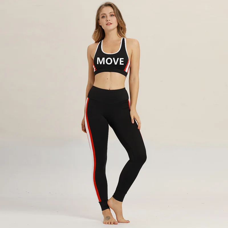 

2019 Spring Fitness Clothing Yoga Set sports suits for women Running Set Patchwork Sportswear two-Piece Workout Clothes