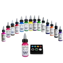 14 шт. 30 мл профессиональные чернила для татуировки 414 цветов Набор 1 унций 30 мл/бутылка пигмент для татуировки набор модный макияж косметические инструменты чернила