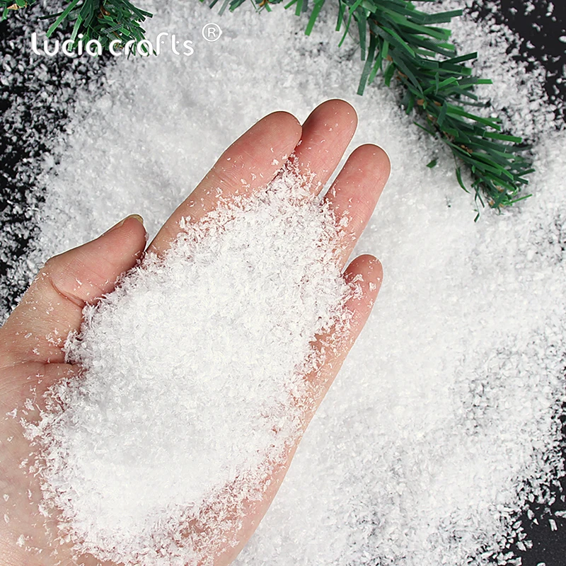 

20g Approx 1mm Christmas Decoration Artificial Plastic Dry Snow Powder Xmas Gift Home Party DIY Snow Scene Props Supply X0105