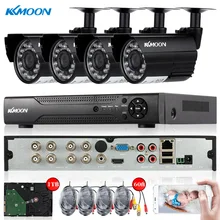 KKMOON 8CH полный 1080N/720 P видеорегистратор AHD 1500TVL безопасности Камера Системы HDMI P2P ONVIF устройство цифровой видеозаписи рекордер 1 ТБ HDD 4*720 P Открытый ИК Камера s