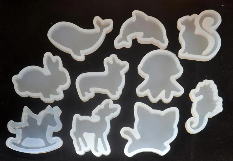 

Silicone Mold lovely animal cat dog rabbit deer dolphin Resin Silicone Mould handmade DIY Jewelry Making epoxy resin molds