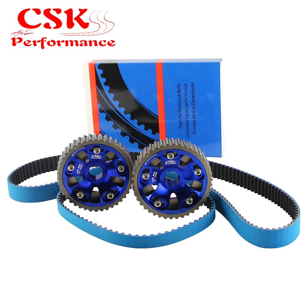 Adjustable Billet Cam Gears + Timing Belt For 93 01 Honda Prelude H22