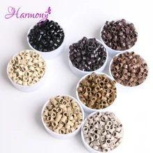 8 бутылок/Лот, 4,0*2,7*2,7 мм, микро кольца, бусины, звенья с винтами для наращивания волос, 8 Разных Цветов