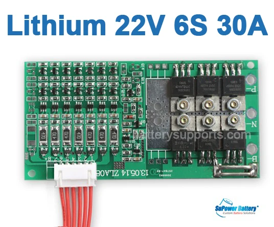 SuPower 6 S 22,2 V 21,6 V 25,2 V 30A литий-ионная LiPo батарея BMS система управления баланс PCB микросхема защиты печатной платы