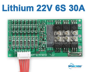 

SuPower 6S 22.2V 21.6V 25.2V 30A Li-ion Lithium LiPo Battery BMS Management System Balance PCB IC Chip Protection Circuit Board
