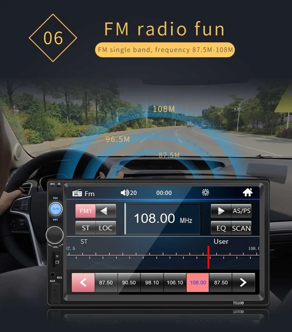 Perfect Wholesale 12pcs 7010B 7" car mp5 player Stereo BT handsfree 1080P HD video headunit recorder mirror link FM reverse image USB SD 2