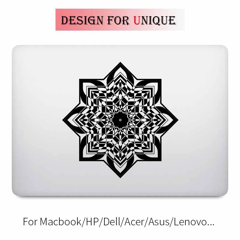 Стикер Kaleidoscope Mandala Flower для ноутбука Виниловая наклейка Apple Macbook Pro Air Retina 11 12 13 15