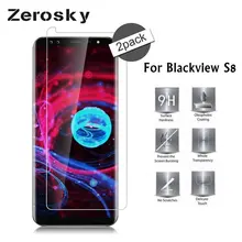Zerosky 2PCS 9H Tempered Glass For Blackview S8 Te