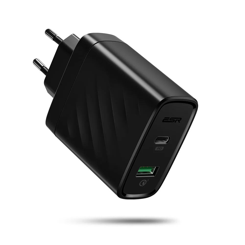 ESR USB C PD зарядное устройство 36 Вт двухпортовый Портативный Компактный настенный быстрое зарядное устройство для iPhone X XS XR XS Max iPad Pro EU US