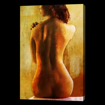 

100%Handmade Nude Oil Painting 28x16 NOT a print, giclee poster Abstract Impressionist