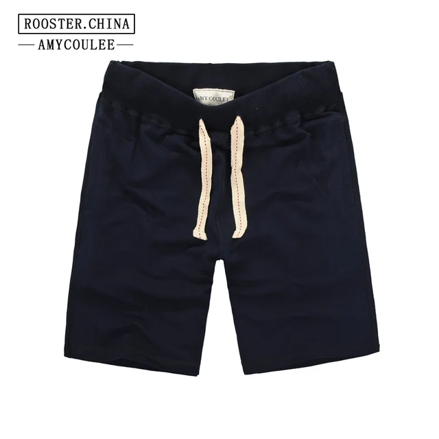 US $11.78 100 Cotton Summer New Brand Beach Shorts Men Solid Color Body Building and Fitness Short Trousers 