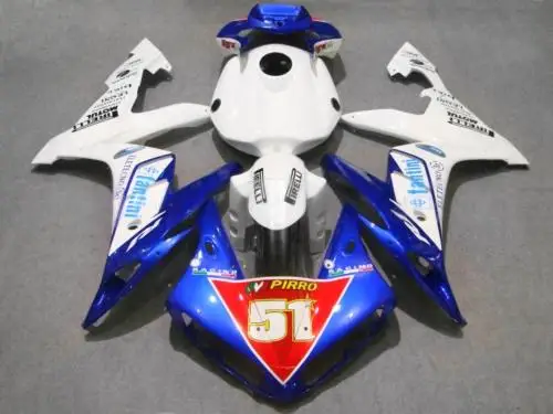 

Injection mold Fairing kit for YAMAHA YZFR1 04 05 06 YZF R1 2004 2005 2006 YZF1000 ABS White blue Fairings Set+7gifts YZ51