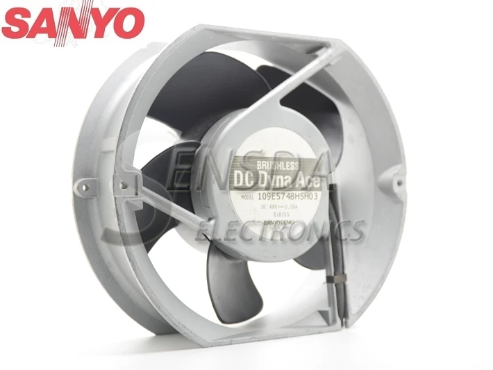 Для Sanyo 109E5748H5H03 17251 172mm 17 см постоянного тока 48В 0.28A механические металлические Алюминий рамка вентилятор-инвертор для сервера