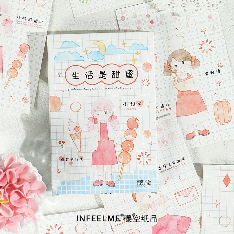 

30 Sheets/Set Cute Life is Sweet Postcard Greeting Card Birthday Letter Business Gift Card Set Message Card
