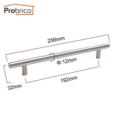 Probrico 20 шт ручки для шкафа диаметр 12 мм мебельные ручки для ящиков нержавеющая сталь кухонный шкаф двери тянет CC 50 мм~ 320 мм