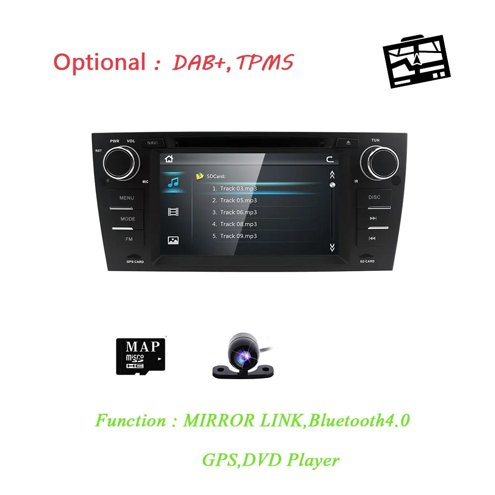 

car radio DVD GPS navigation wince For BMW E90 E91 E92 E93(2006-2012) with Bluetooth BT 1080P Ipod Map 800*480 SWC AM/FM RDS MAP