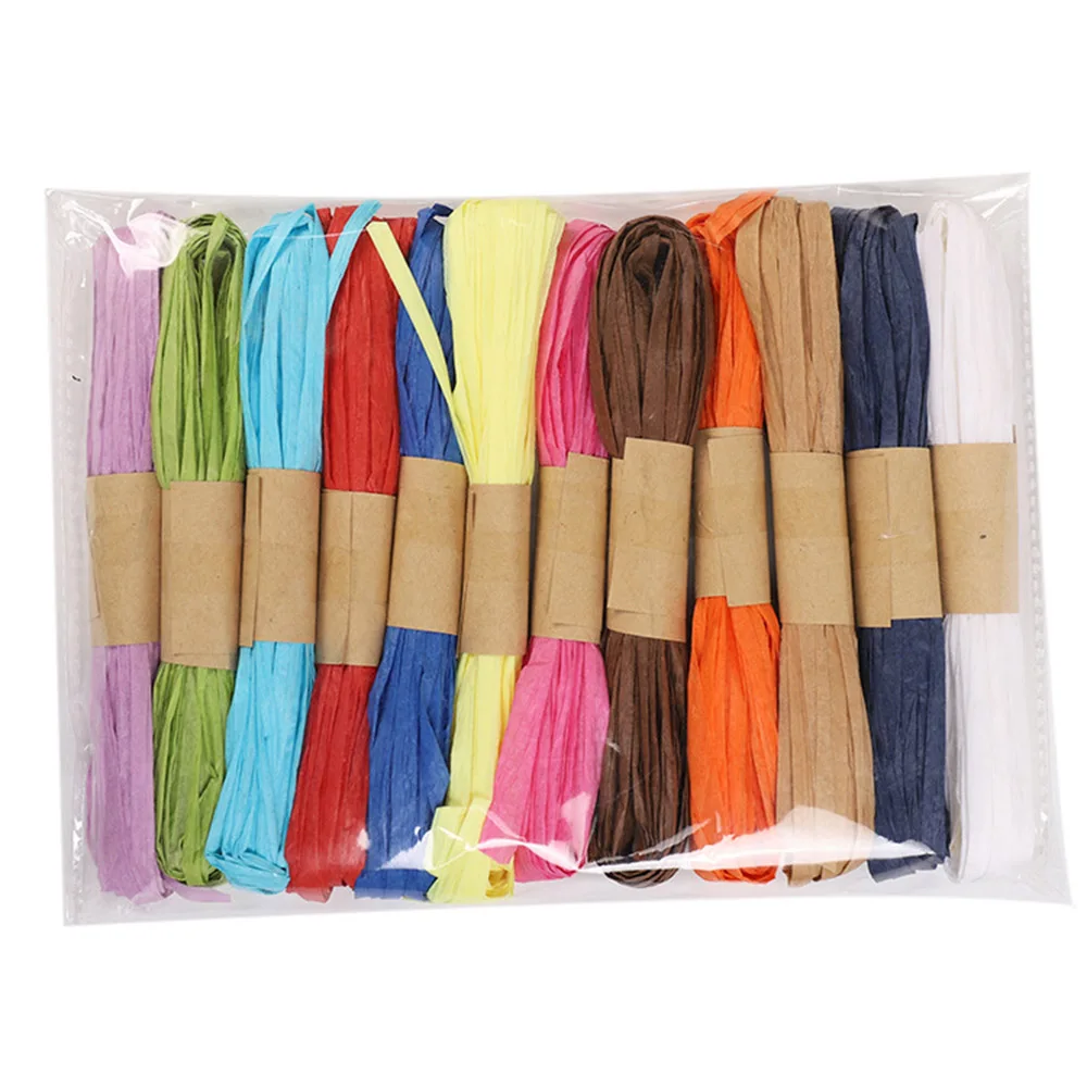 IBOWS 12 рулонная однотонная бумажная веревка лента рафия Свадебная вечеринка украшения шнуры букет подарочная упаковка струна для детских поделок сделай сам