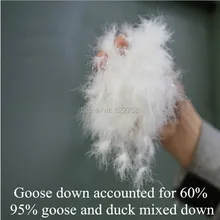 Freies shipping95 % weiße gans & ente gemischt unten/gans entfielen für 60%/füllkraft 720/tröster und jacke füllstoff/5 unze preis