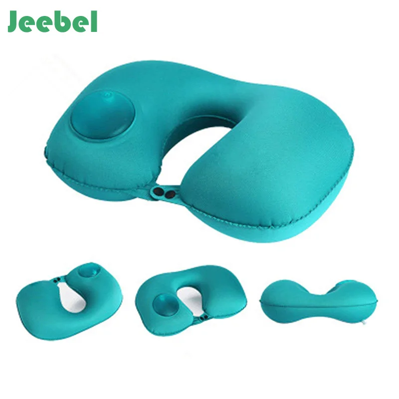 

Jeebel Automatic Inflatable Airplane Neck Pillow Travel Neck Support Portable Nap Pillows Air Cushion Travel Pillow
